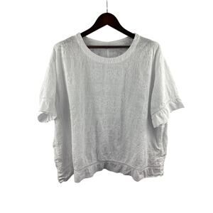 Women’s Focus XL White Embroidered Blouse